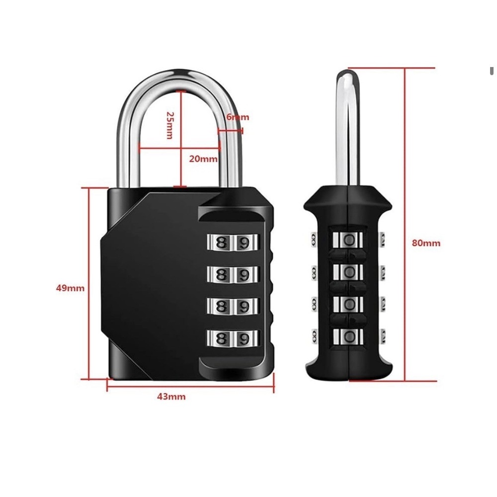 Combination Lock Resettable 4-Digit Anti Rust Weatherproof Padlock Metal Locks - Picture 2 of 7